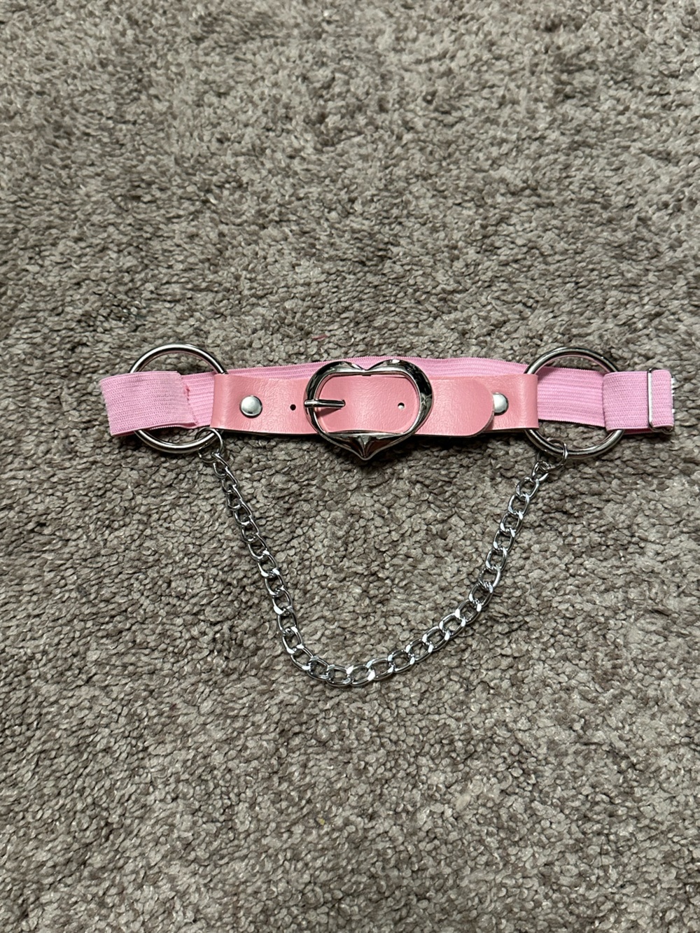 Pink Heart Chain Leg Garter